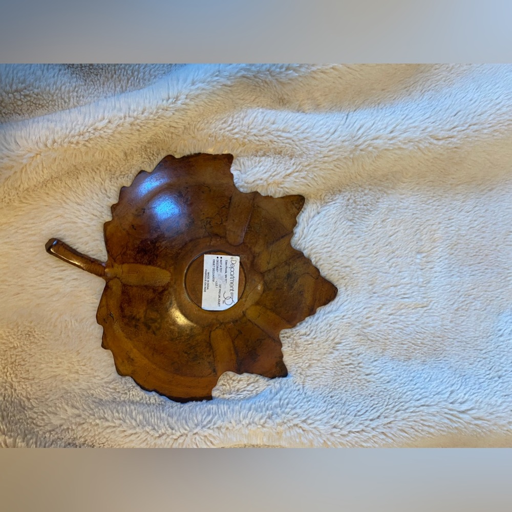 Department 56, metal leaf trinket dish, fall, autumn - Picture 2 of 3